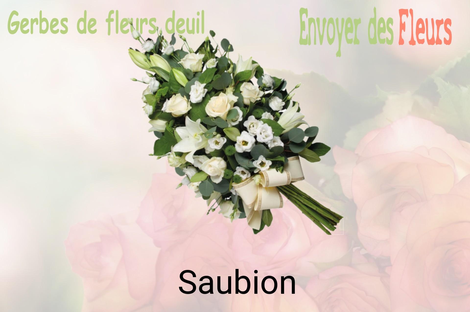 Gerbe de fleurs de deuil livrée à Saubion